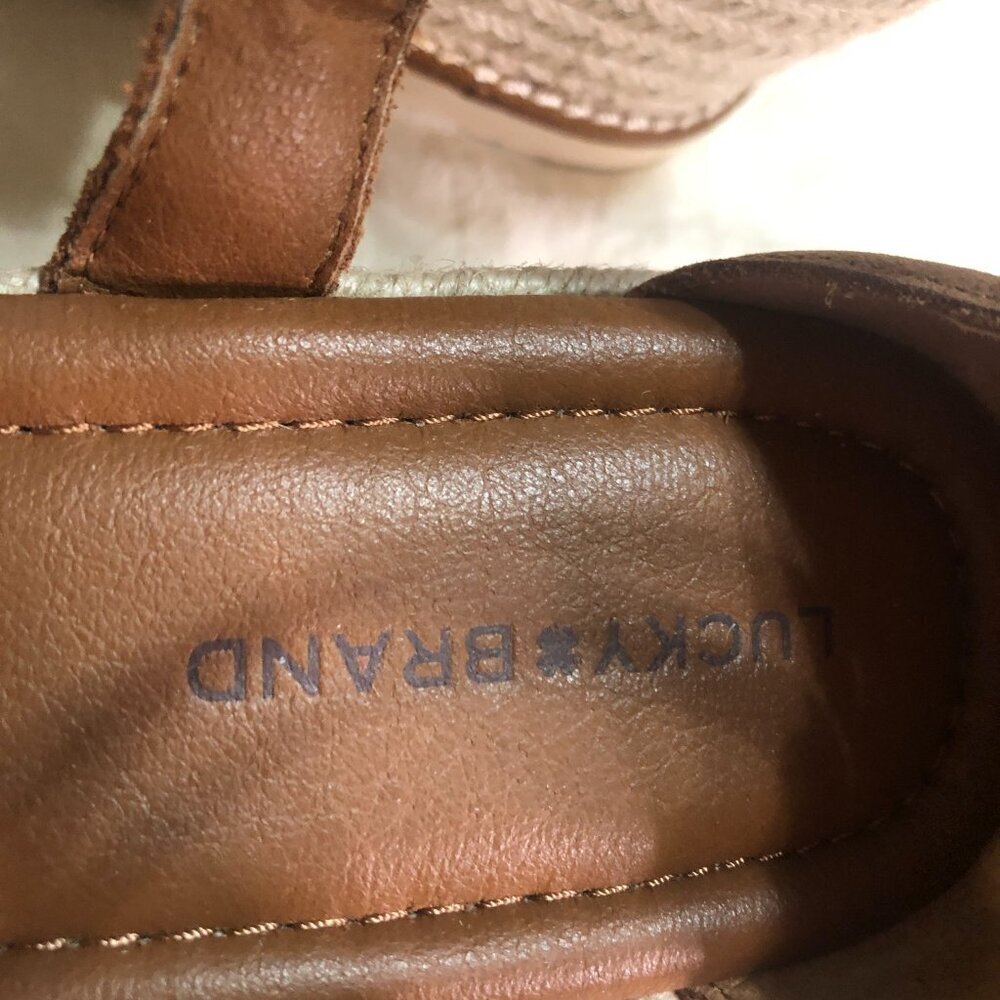 Lucky Brand brand new leather Carolina strappy espadrille wedge sandals 9.5 - Picture 9 of 9